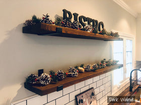 Farmhouse Floating Shelf with Salvaged Steel Hook Brackets