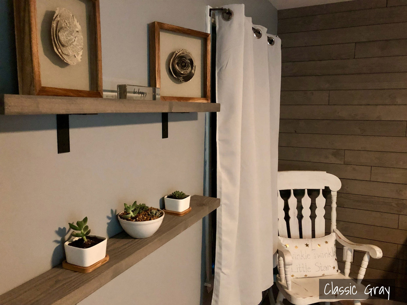 Farmhouse Floating Shelf with Salvaged Steel Hook Brackets